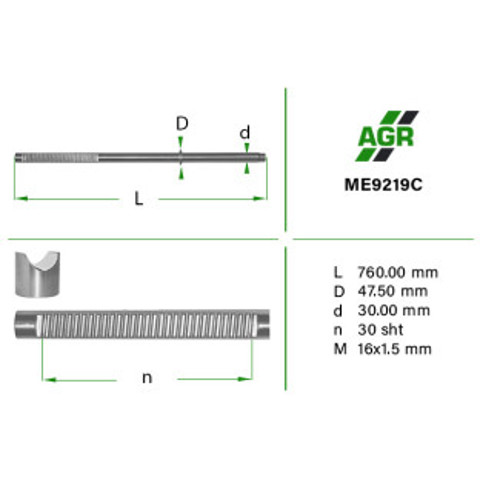 ME9219C AGR cremallera de direccion de el eje (varilla)