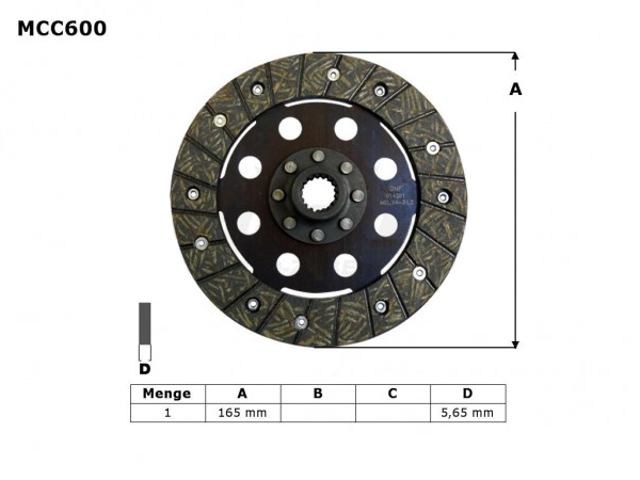 MCC600 TRW Disco de embrague