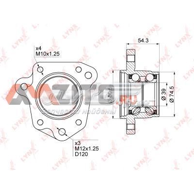 WB1013 Lynxauto cubo trasero izquierdo