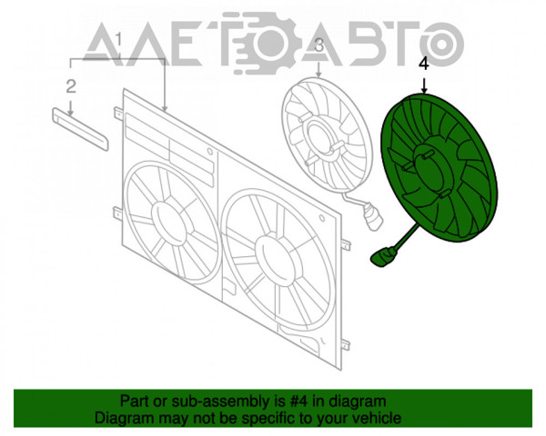 Ventilador eléctrico de refrigeración completo izquierdo (motor y hélice) AND 35959007
