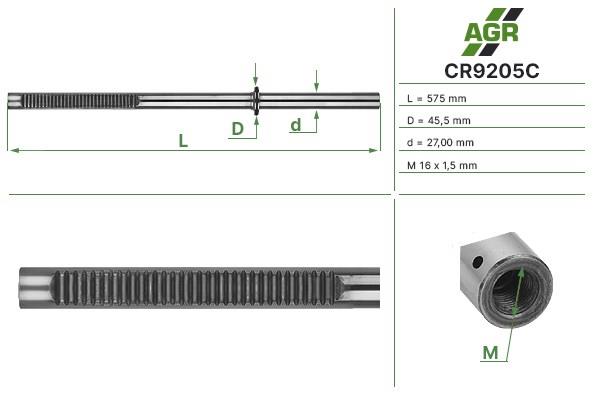CR9205C AGR cremallera de direccion de el eje (varilla)