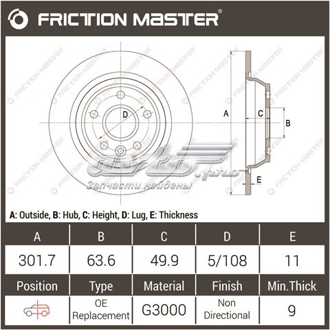 Disco de freno trasero Friction Master R1832 precio, desde 30,61 EUR