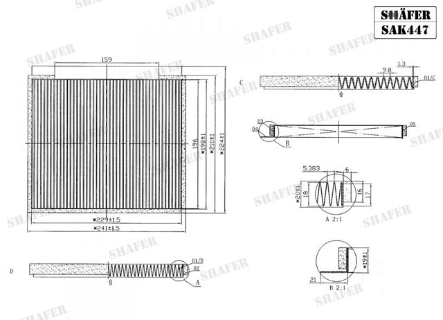 Filtro de cabina Shafer SAK447 precio, desde 7,85 EUR