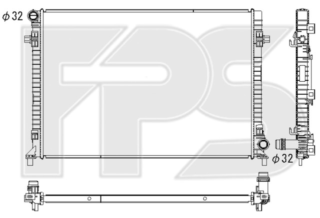 FP 74 A801-KY Koyorad radiador refrigeración del motor