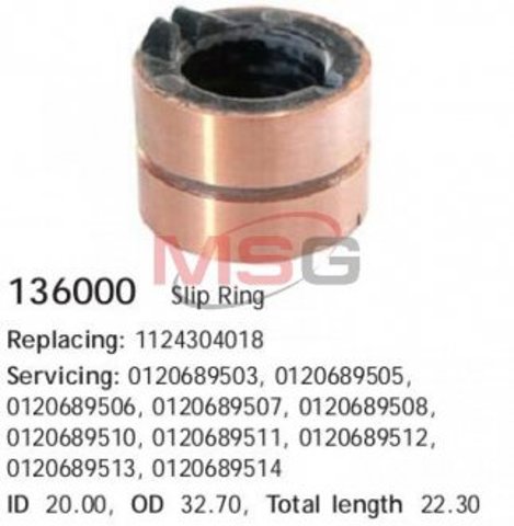 136000 Cargo Colector de rotor de generador