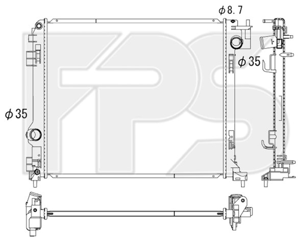 FP 50 A833-KY FPS radiador refrigeración del motor