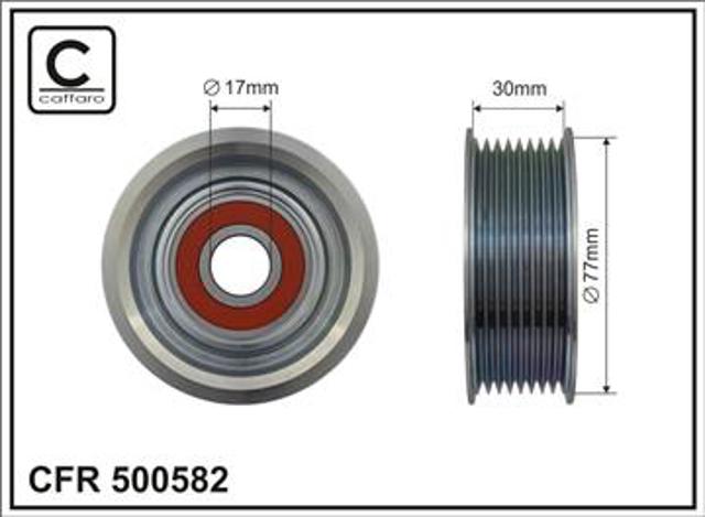 500582 Caffaro rodillo, correa trapecial poli v