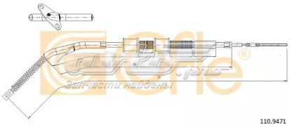 10.9471 Cofle cable de freno de mano trasero derecho