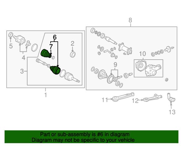0442760141 Toyota Juego de fuelles de junta homocinética delantera