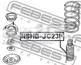 NSHB-JC23F Febest tope de amortiguador delantero, suspensión + fuelle