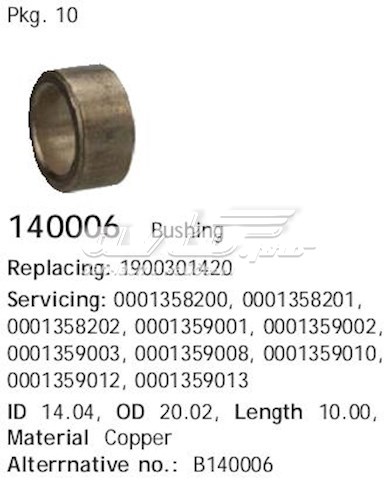 Buje de arranque Cargo 140006 precio, desde 2,72 EUR