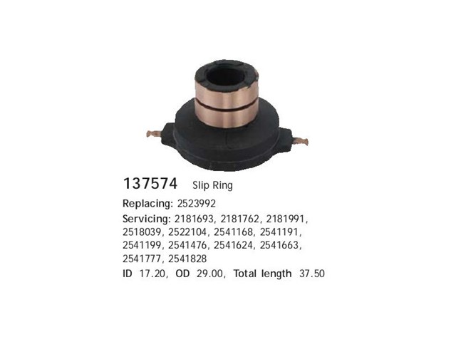 Colector de rotor de generador 137574 Cargo