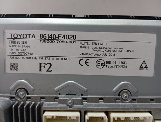 Comprar 86140F4020 Toyota 
