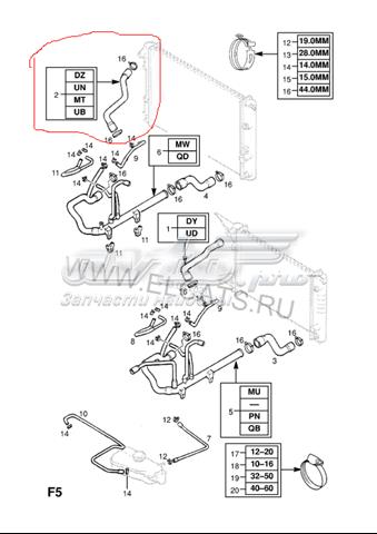 24421359 Opel tubería de radiador arriba