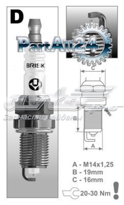 DR17YS9 Brisk Bujía de ignición