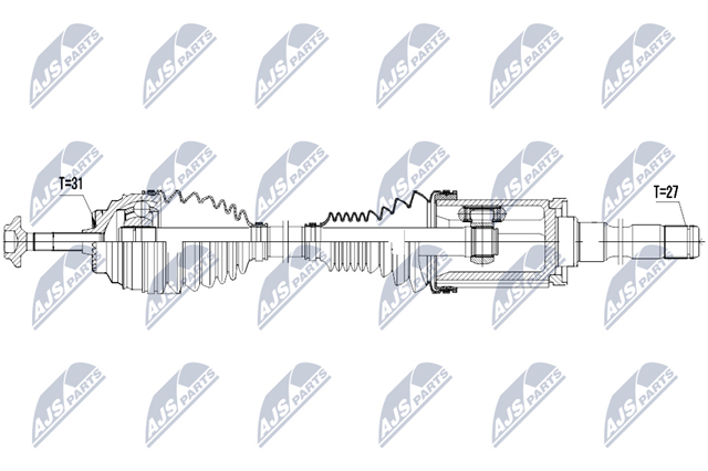 NPW-BM-027 NTY árbol de transmisión delantero derecho