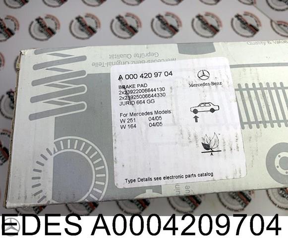 A0004209704 Mercedes pastillas de freno delanteras