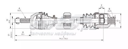 DRS603700 Open Parts árbol de transmisión delantero derecho