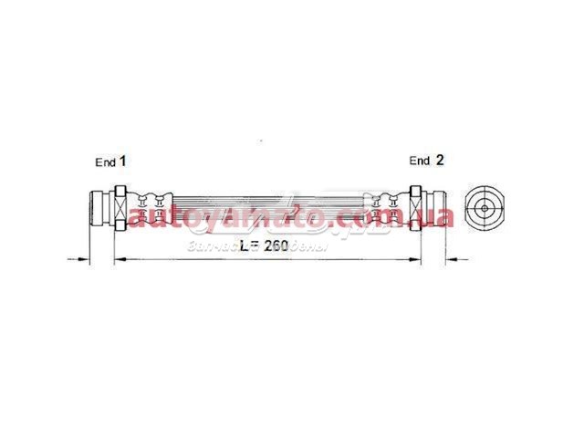 FT0429 K&K tubo flexible de frenos trasero