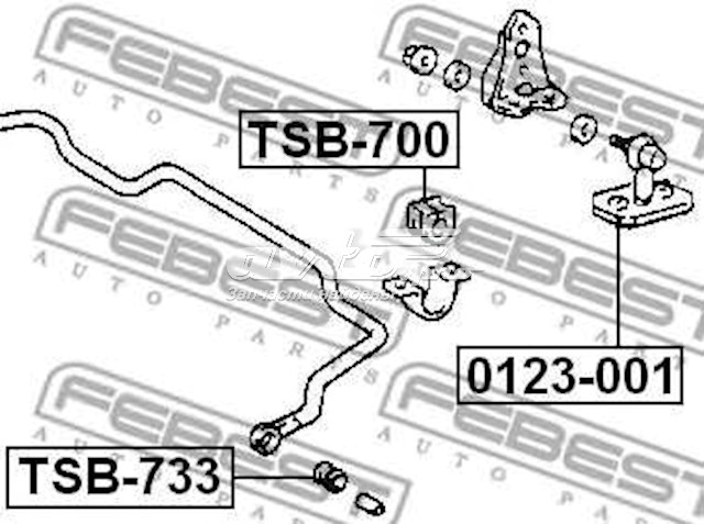 Silentblock de estabilizador trasero FEBEST TSB733