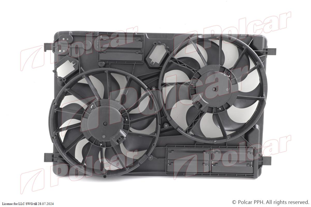 EJ7Z8C607G Market (OEM) difusor de radiador, ventilador de refrigeración, condensador del aire acondicionado, completo con motor y rodete