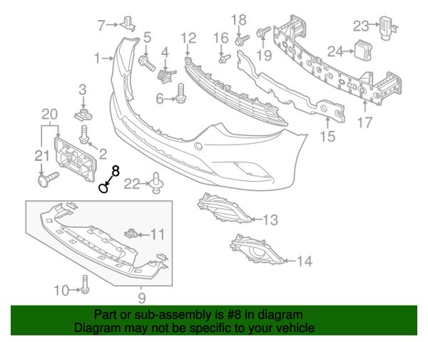 Tapa gancho de arrastre, delantera Mazda GHP950A11A64