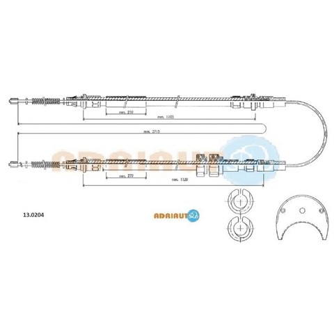 13.0204 Adriauto cable de freno de mano trasero derecho/izquierdo