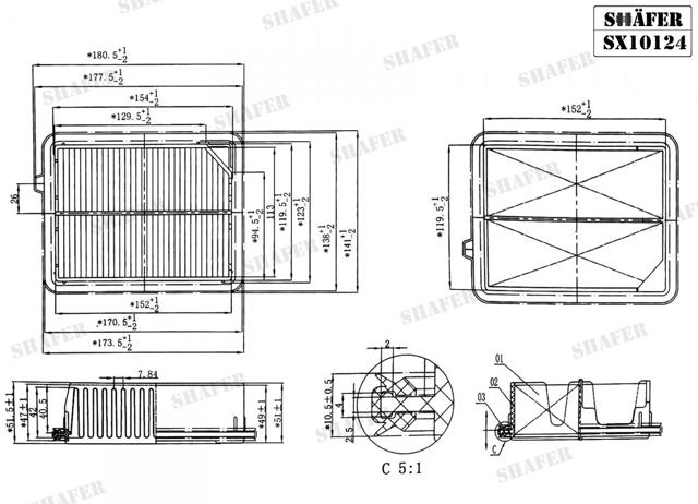 SX10124 Shafer filtro de aire