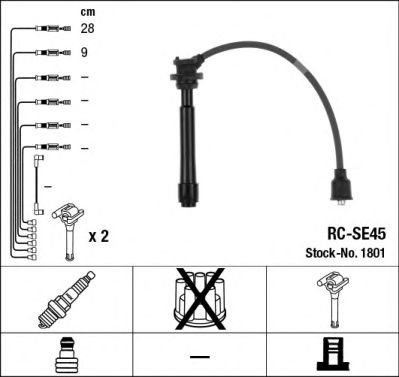 Cables de bujías RCSE45 NGK
