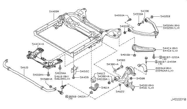 Brazo inferior derecho de la suspensión delantera Nissan/Infiniti 54500EJ72A precio, desde 469,14 EUR