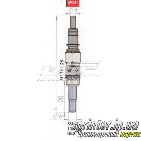 Bujía de precalentamiento del líquido refrigerante SV011 Svac