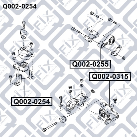Q0020254 Q-fix Soporte de motor derecho