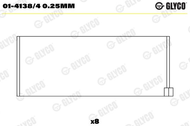 0141384025MM Glyco Juego de cojinetes de biela, cota de reparación (+0,25 mm)