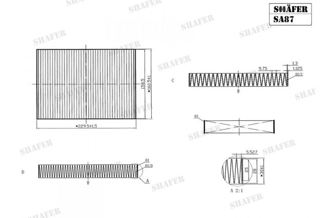 Filtro de habitáculo SA87 Shafer