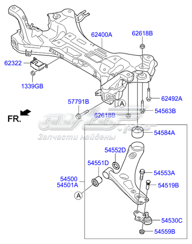 624002Y200 Hyundai/Kia subchasis delantero soporte motor