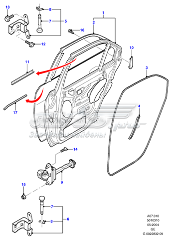 Tope de puerta trasera Ford Mondeo 3 (BWY)