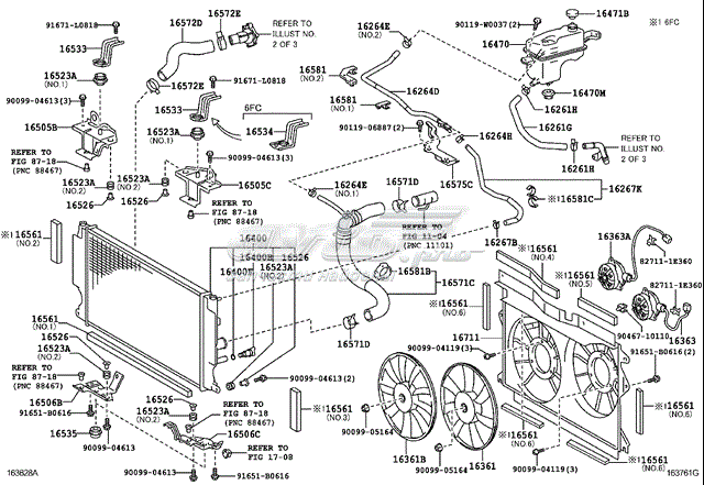 Tubería de radiador arriba TOYOTA 1657126151