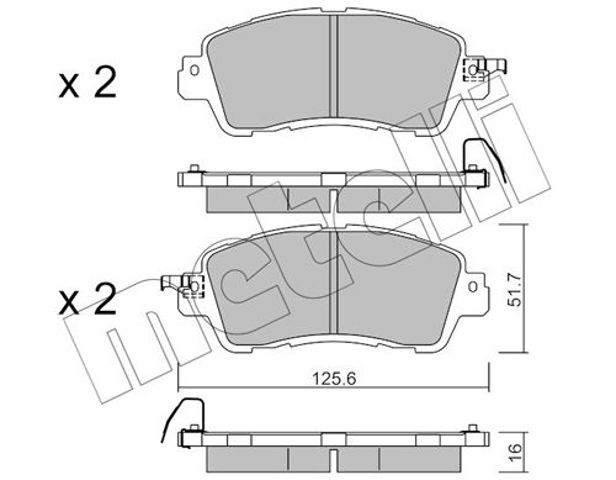 2210850 Metelli pastillas de freno delanteras