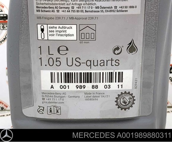 Comprar A001989880311 Mercedes Aceite caja de cambios