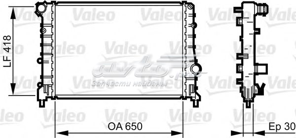 Radiador de refrigeración del motor VALEO 734283
