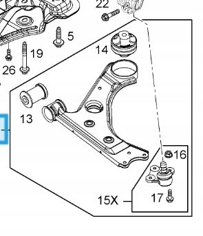 Barra oscilante, suspensión de ruedas delantera, inferior derecha OPEL 13426553
