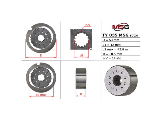 TY027 MSG Bomba hidráulica de dirección
