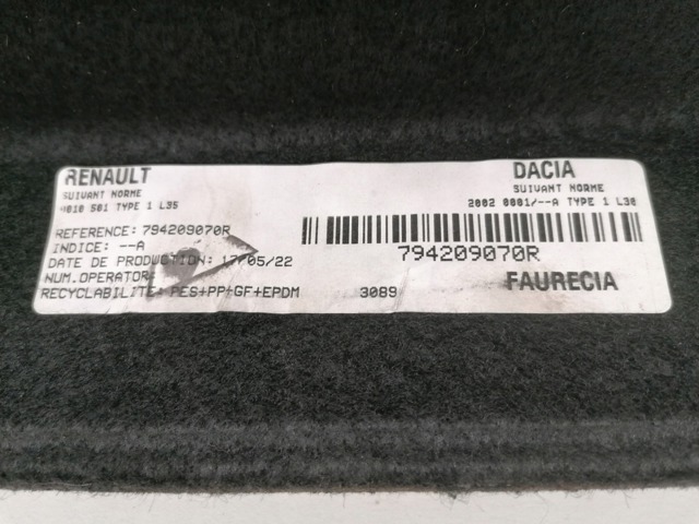 Bandeja trasera Renault (RVI) 794209070R