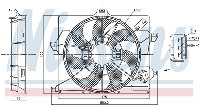 85898 Nissens difusor de radiador, ventilador de refrigeración, condensador del aire acondicionado, completo con motor y rodete