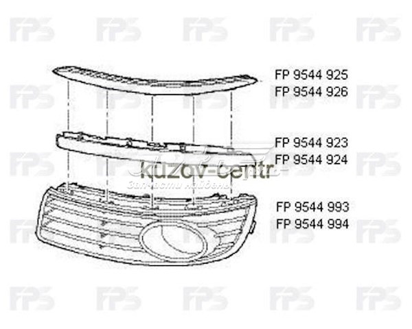 FP9544925 FPS moldura de parachoques delantero izquierdo