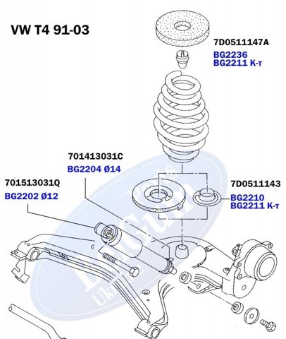 Comprar BG2211 Belgum Aislador de resorte trasero superior