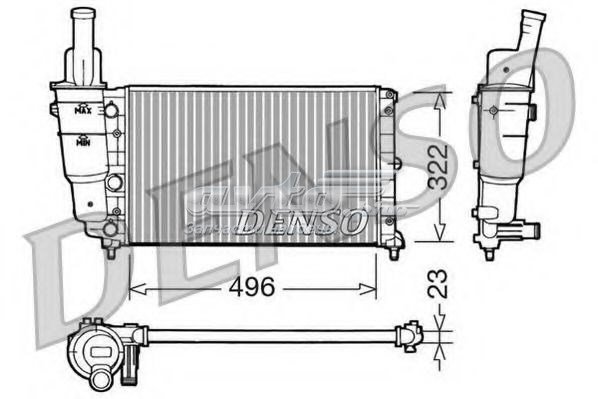 Radiador refrigeración del motor DENSO DRM13003