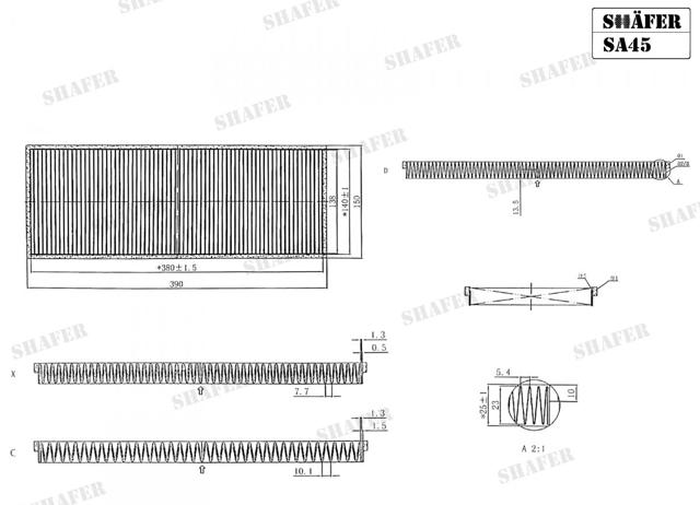 Filtro de habitáculo SA45 Shafer
