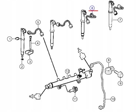 68089430AA Chrysler tubería alta presión, sistema inyección para cilindro 3