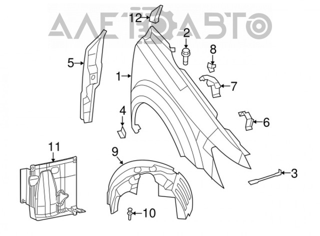 Guardabarros interior derecho, aleta delantera FPS FP2407388 precio, desde 21,75 EUR